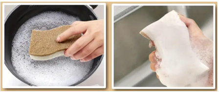 Natuurlijke keukenspons (2stuks) kokos- en houtpulp vezels 