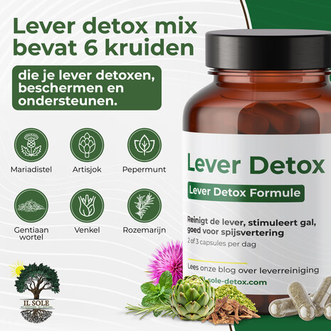 Lever detox mix capsules (6 kruiden)