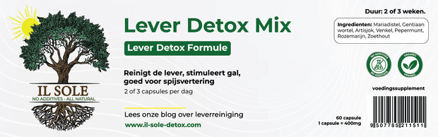 Lever detox mix capsules (6 kruiden)