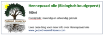 Hennepzaad olie biologisch 100ml