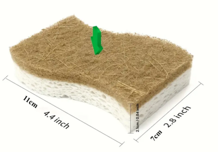 Natuurlijke keukenspons (2stuks) kokos- en houtpulp vezels 